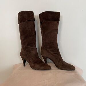 BOOTS  High heel  Pull on Brown Suede  by Orphée | 3” Heel | EU 39 (8.5 CAD)